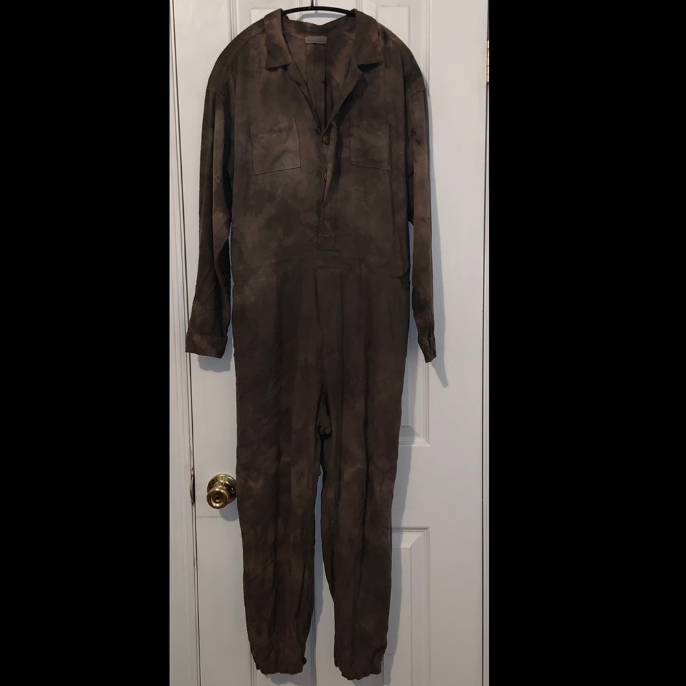 Natural Raw Silk Boilersuit Jumpsuit Coveralls